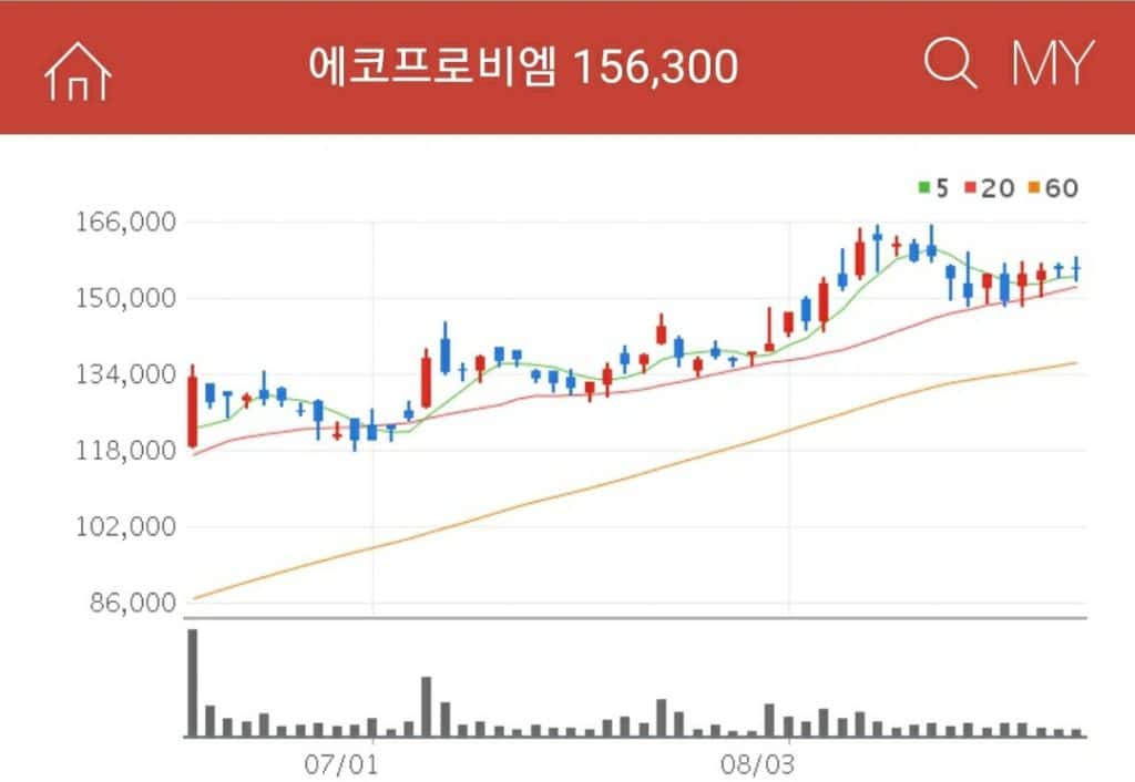 에코프로비엠 차트 2차전지관련주에코프로비엠