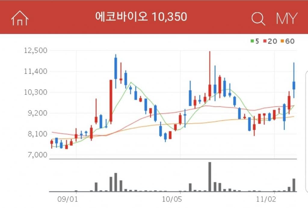 에코바이오 바이든 관련주 수혜주 대장주 에코바이오