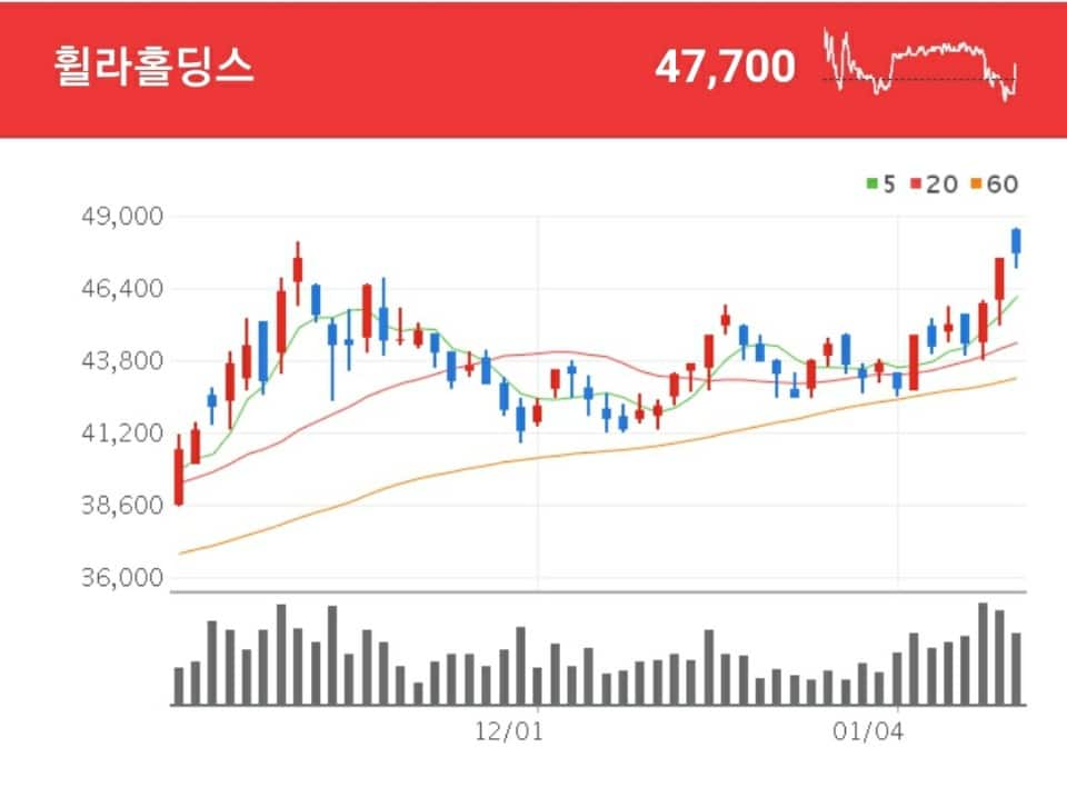 패션 관련주 - 휠라홀딩스