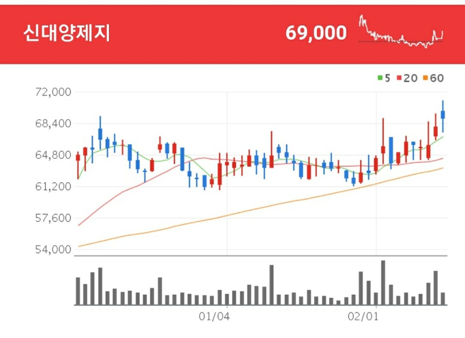 골판지 관련주 - 신대양제지